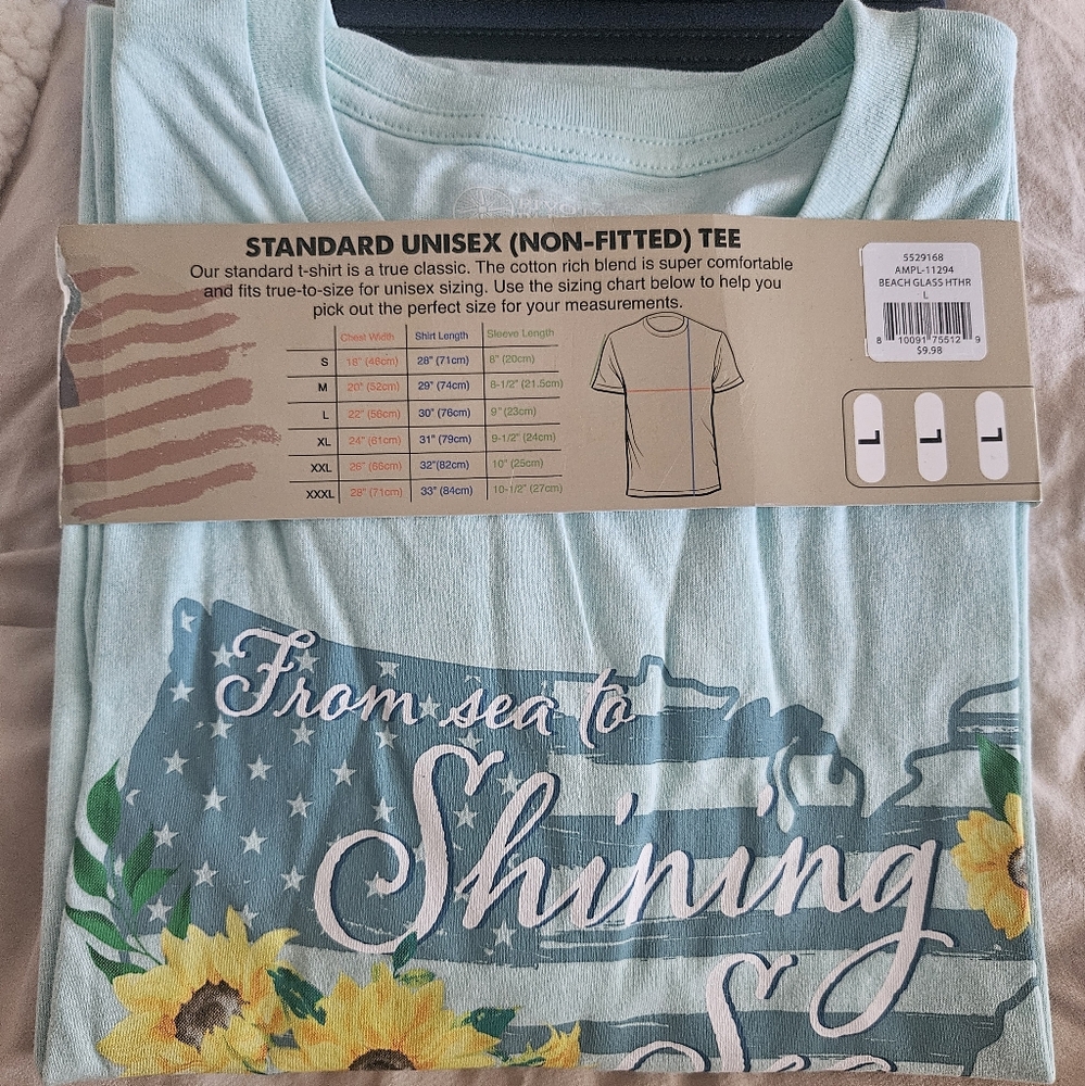Pivotal Partners -From Sea To Shining Sea Patriotic & Sunflower Shirt - Lg - NWT